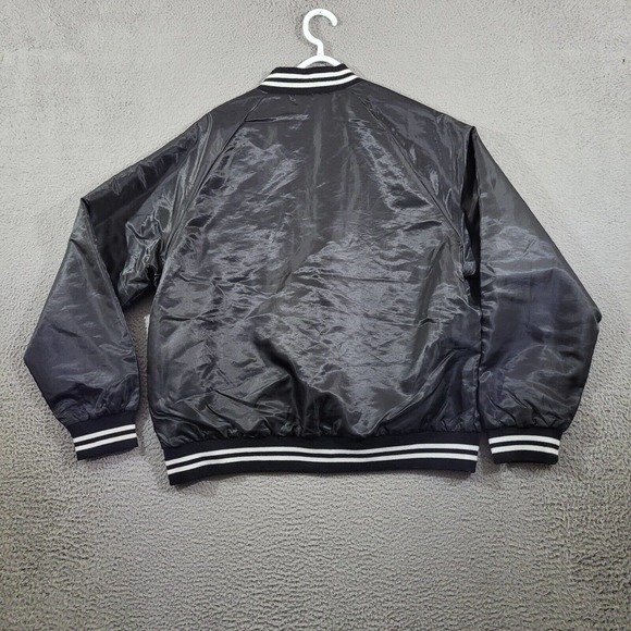 North & Acrux Jacket Mens Medium Black Satin Jets‎ Windbreaker Retro Style - Picture 7 of 12